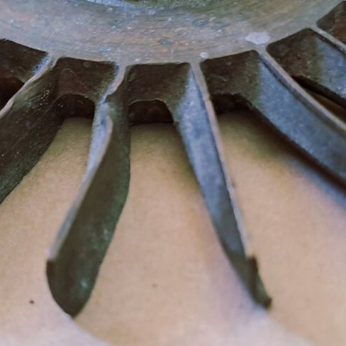 Industrial metal impeller used, diameter 14 cm