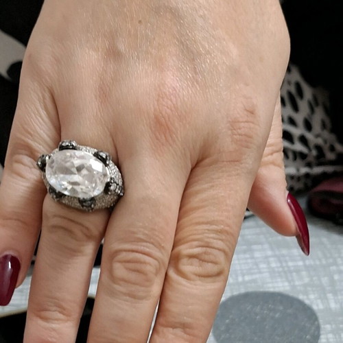Ring platinum plated silver 9.25 new size 55 Beverly