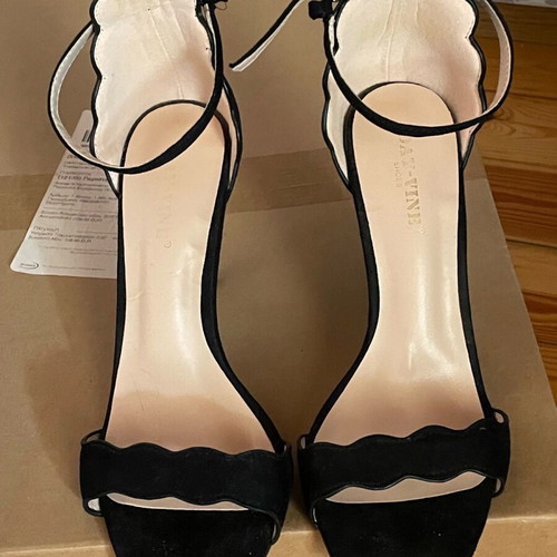 Suede sandals used, black, size 39