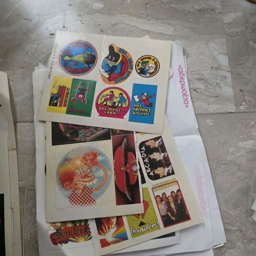 Collectible magazine scraps used from late 70s and early 80s