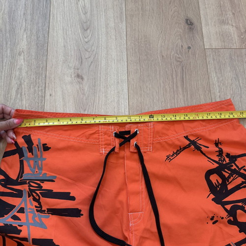 Billabong Vintage Swim Shorts Made in USA Size 40 Orange Black like new