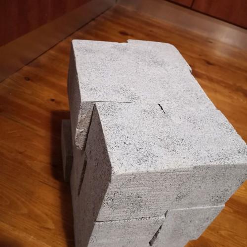 Wooden stool cubes new, matte gray stone texture
