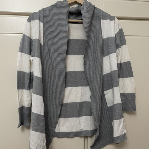Striped cardigan white-gray size small like new