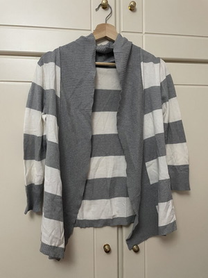 Striped cardigan white-gray size small like new