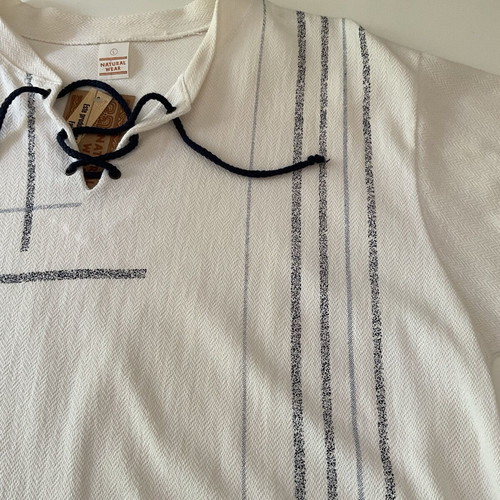 Natural World men's summer blouse new, size L, white