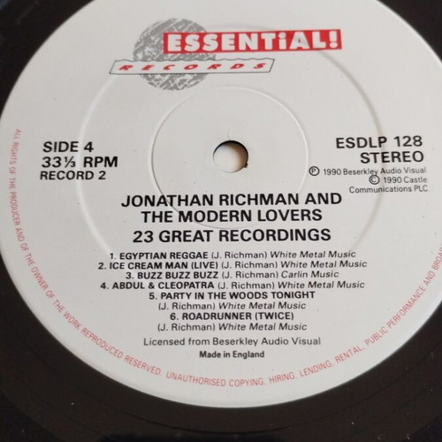 Jonathan Richman & The Modern Lovers 23 Great Recordings 2LP album used