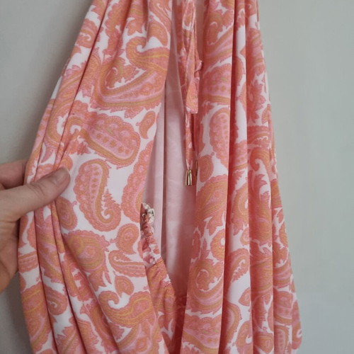 Zini Maxi Dress size 40 with open back and slit like new, colorful