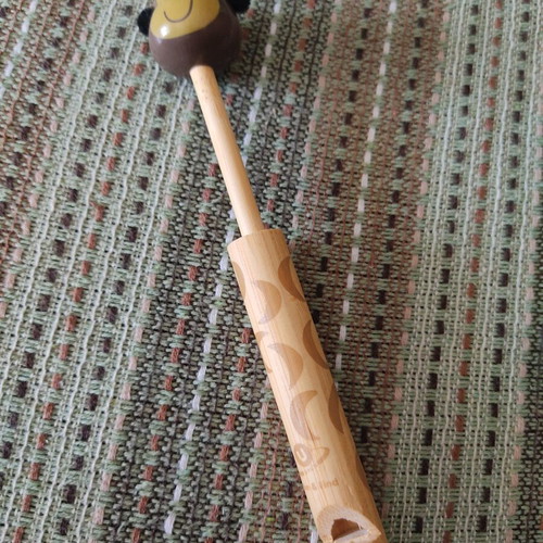 Bamboo whistle used with monkey head, natural eco materials