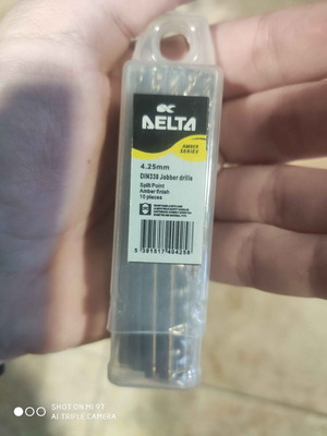 Τρυπάνι αέρος 4,25mm HSS DIN 338 Delta, καινούργιο, πακέτο 10 τεμαχίων