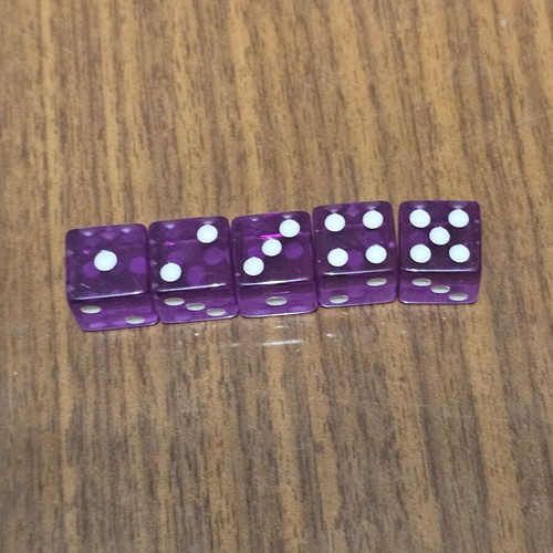 Purple Dice pack of 5 new for tabletop games