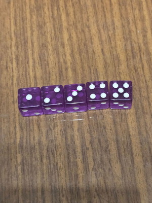 Purple Dice pack of 5 new for tabletop games