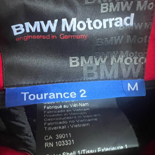 BMW Motorrad Tourance 2 Motorcycle Jacket Red Men Sz- M new