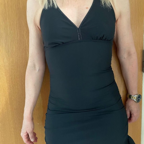 Love Your Assets by Sara Blakely swimsuit dress black small like new