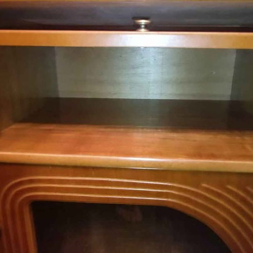 Vintage TV and Hi-Fi cabinet with 360° rotating base, walnut, like new