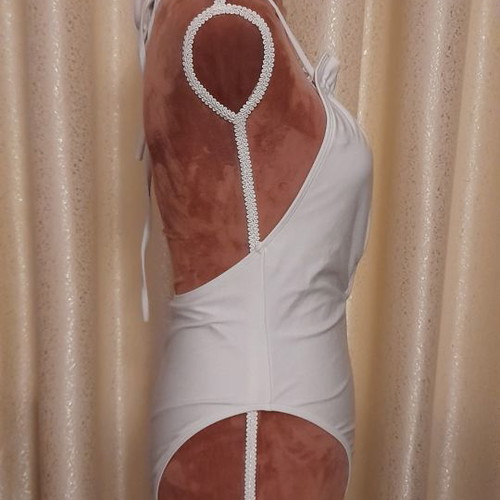 One-piece swimsuit glossy white
