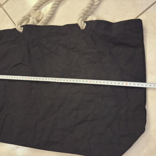 Tote Bag Black new with braided rope handles