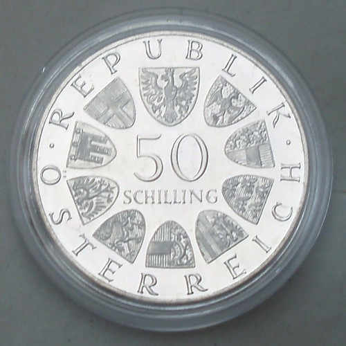 50 Schilling Austrian Broadcasting silver coin used