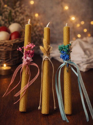 Premium candles made of pure beeswax new