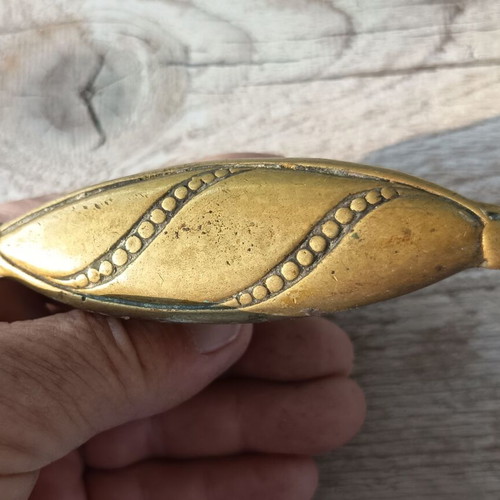 Art Nouveau Antique Door Handle Used, Brass Jugendstil