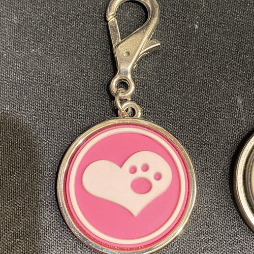 Metal keychain set with heart and star charms, like new