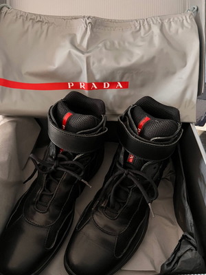 Prada black leather ankle boots like new