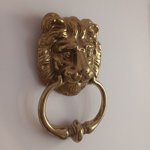 Door knocker 20x13 cm used, copper