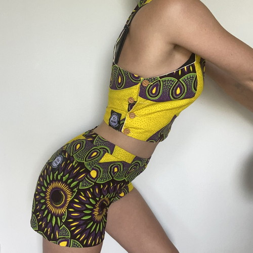 Jekkah Handmade Womens Cotton Set XS New, Colorful Yellow