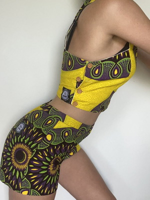 Jekkah Handmade Γυναικείο Βαμβακερό Σετ XS Καινούργιο, Πολύχρωμο Κίτρινο