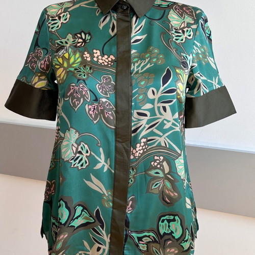 Frederica Erre floral satin shirt size S like new