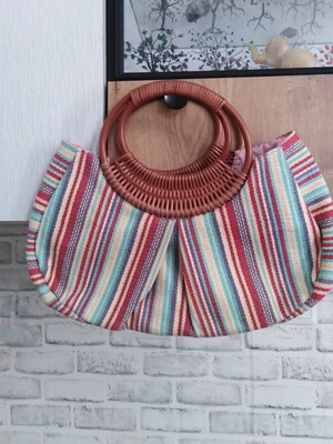 Straw Handbag multicolor new