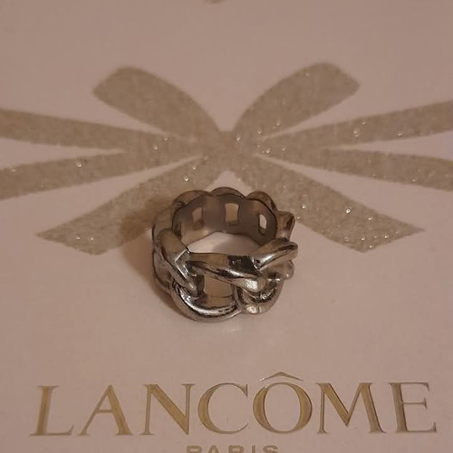 Ring new stainless steel with chain design, silver color