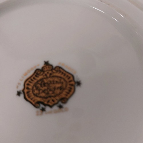 Limoges vintage tea cups used, set of 4, 24-carat gold