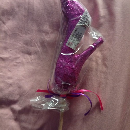 Purple Glitter Shoe Candle new