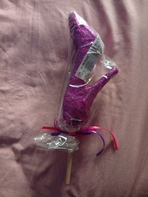 Purple Glitter Shoe Candle new