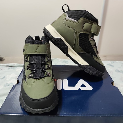Fila FW8185 children's casual shoes, black and green, size 33