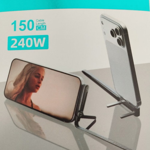 Fast charging cable with 360 stand type-C to type-C 1.5 meter