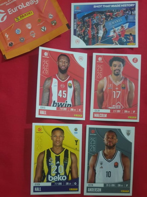 Euroleague Basketball 2025-2026 Panini stickers new, Olympiakos set