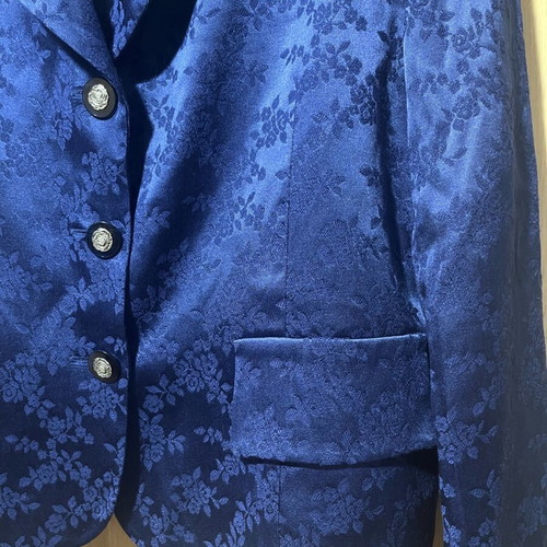 Satin suit used, blue, small