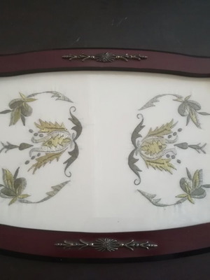 Set of two decorative serving trays