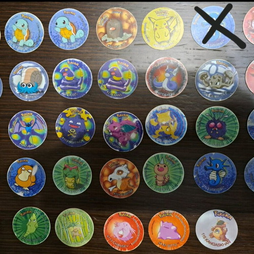 Pokemon tazos, set of 33 pieces
