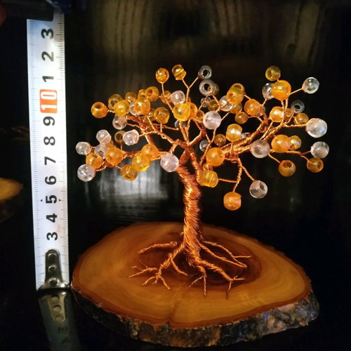 Tree used, wire and beads with base