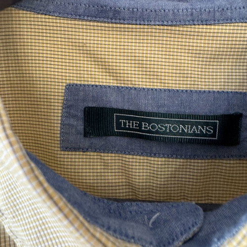 The Bostonians men's dress shirt XL, mustard yellow check