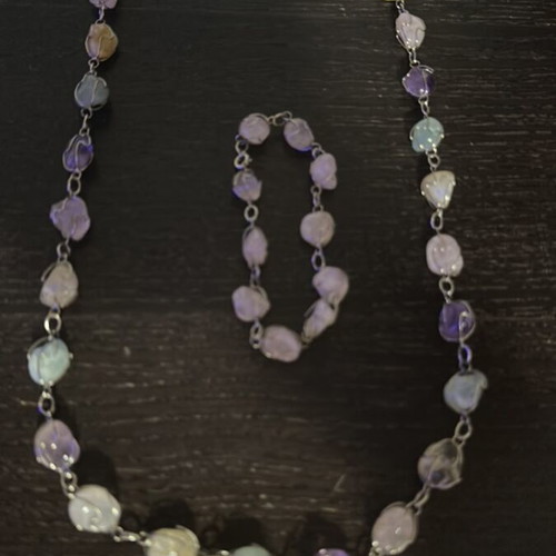 Jewelry set with semiprecious stones like new