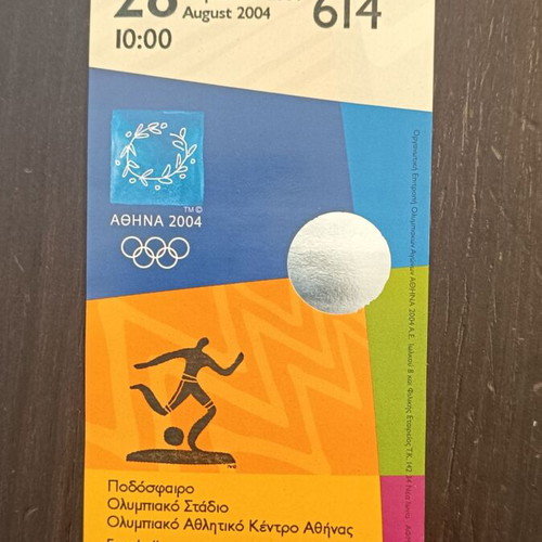 Football Final Tickets Athens 2004 Olympics like new