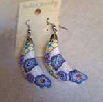 Multicolored crescent moon earrings with stones new