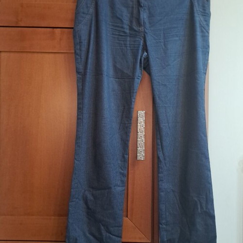 Blue pants used, slim fit, adjustable size