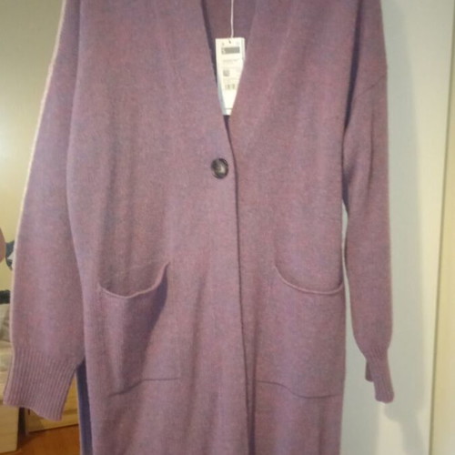 Benetton cardigan new 100% wool, purple