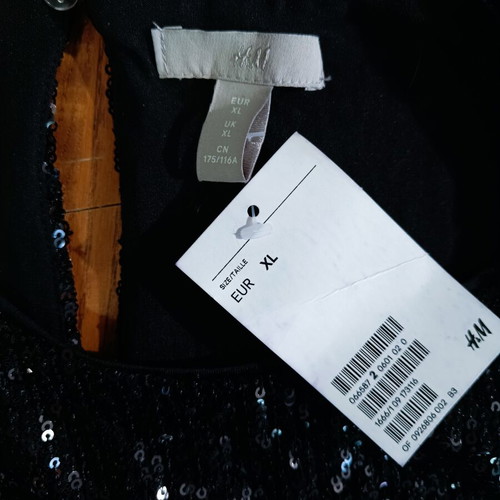 H&M black sequin blouse, size XL