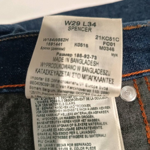 Wrangler Spencer jeans size 29/34 like new, blue