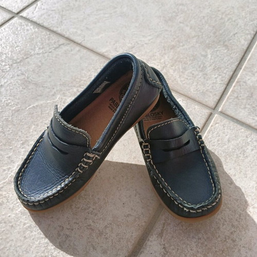 Pablosky leather boys' moccasins Navy blue like new, size 27